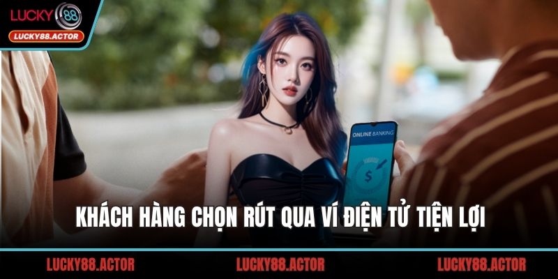 Khách hàng chọn rút qua ví điện tử tiện lợi
